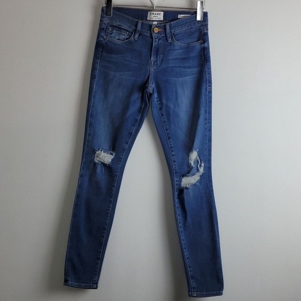 Frame Le Skinny de Jeanne Distressed Skinny  Jeans Sz 25